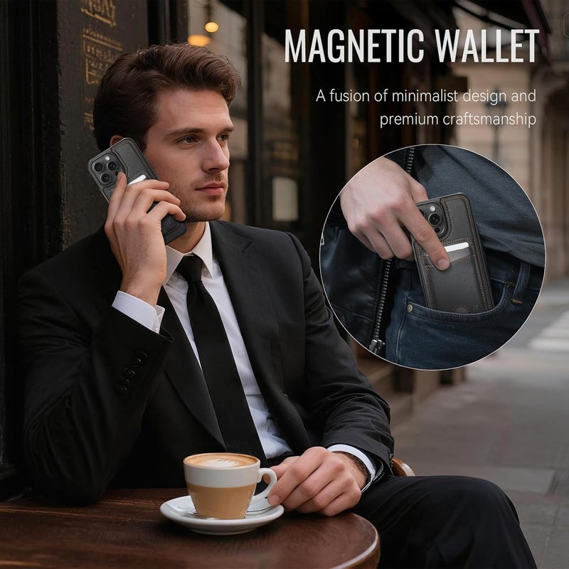Usroom for iPhone 16 Pro Max Detachable Wallet Case with Card Holder, 2 in 1 RFID Blocking Credit Slots Kickstand Shockproof Phone Wallet for iPhone 16 Pro Max 6.9" Black - Image 5